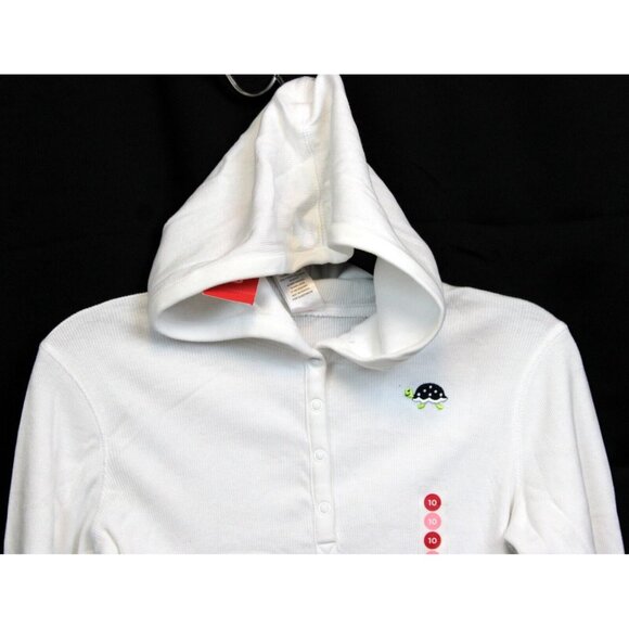 NEW 2006/05 Gymboree Prep Henley 10 Spring Turtle Hoodie T-Shirt Embroidered Whi - Picture 2 of 8